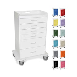 Electron Microscopy Sciences Locking Procedure 6 Drawer Cart with Teal