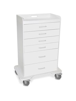 Electron Microscopy Sciences Locking Procedure 6 Drawer Cart with White Drawers