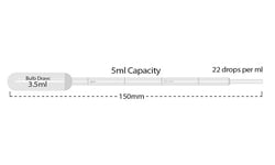 Electron Microscopy Sciences Transfer Pipettes 5 ml Large Bulb, 3.5 ml Bulb draw,  gradations, Sterile individual package