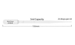 Electron Microscopy Sciences Transfer Pipettes 5 ml Large Bulb, 3.5 ml Bulb draw, 1 ml gradations, Sterile individual package