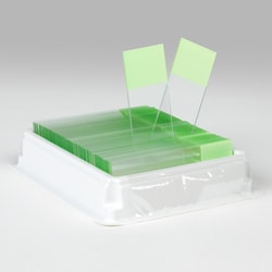 Electron Microscopy Sciences Globe White Glass Charged Slides, 90° Ground Edge,  Corner, Green Frosted Label
