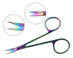 Electron Microscopy Sciences&nbsp;EMS Titanium Alloy Iris Scissors, Curved Blade, 4