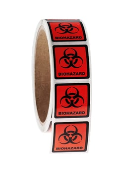 Electron Microscopy Sciences Label with Biohazard Red Symbol, 1.125 x 1.125",