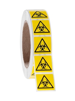 Electron Microscopy Sciences Label with Biohazard Yellow Symbol, 1.125