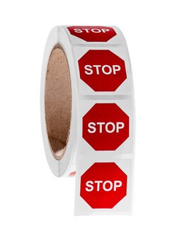 Electron Microscopy Sciences Label with Stop Symbol, 1.5 x 1.5