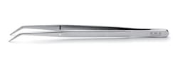 Electron Microscopy Sciences&nbsp;Style 649 serrated handle tips, OAL: 155 mm. Tips: Bent, strong, fine, line serrated., 1/EA
