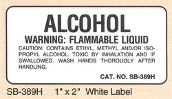 Electron Microscopy Sciences&nbsp;Specialty Warning Label Alcohol, Model SB-389h, 1
