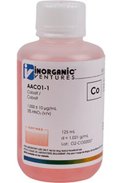 Inorganic Ventures 1000ug mL COBALT 125mL (Inorganic Ventures), Quantity: