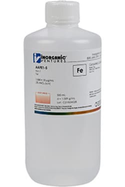 Inorganic Ventures 1000µg/mL IRON 500mL, Quantity: Each of 1