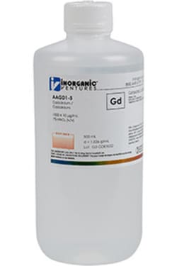 Inorganic Ventures 1000µg/mL GADOLINIUM 500mL, Quantity: Each of 1