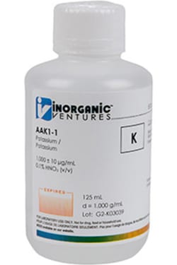 Inorganic Ventures 1000ug mL POTASSIUM 125mL (Inorganic Ventures), Quantity: