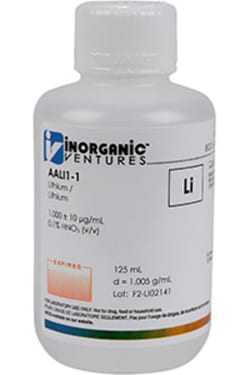 Inorganic Ventures&nbsp;1000µg/mL LITHIUM 125mL