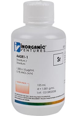 Inorganic Ventures&nbsp;1000µg/mL STRONTIUM 125mL