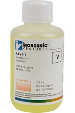 Inorganic Ventures&nbsp;1000µg/mL VANADIUM 125mL