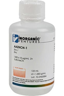 Inorganic Ventures 1000µg/mL ZINC NaCN 125mL