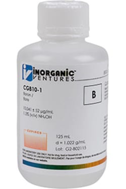 Inorganic Ventures 10 000µg/mL BORON 125mL
