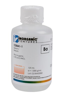 Inorganic Ventures 1000µg/mL BARIUM 125mL, Quantity: Each of 1