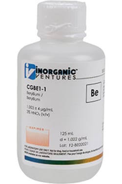 Inorganic Ventures 1000µg/mL BERYLLIUM 125mL