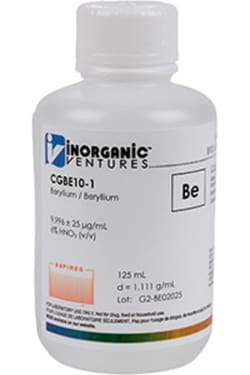 Inorganic Ventures 10 000µg/mL BERYLLIUM 125mL