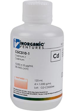 Inorganic Ventures 10 000µg/mL CADMIUM 125mL