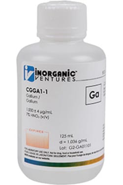 Inorganic Ventures 1000µg/mL GALLIUM 125mL