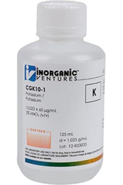 Inorganic Ventures 10 000ug mL POTASSIUM 125mL  (Inorganic Ventures)