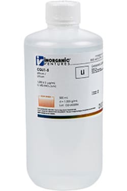 Inorganic Ventures 1000ug mL LITHIUM 500mL (Inorganic Ventures), Quantity: