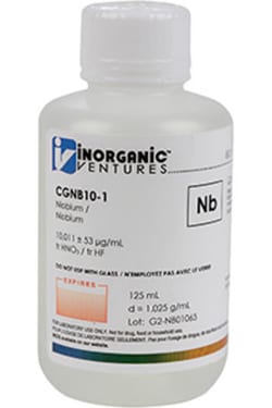 Inorganic Ventures 10 000µg/mL NIOBIUM 125mL