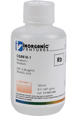 Inorganic Ventures 10 000µg/mL RUBIDIUM 125mL