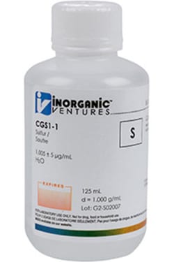 Inorganic Ventures 1000µg/mL SULFUR 125mL