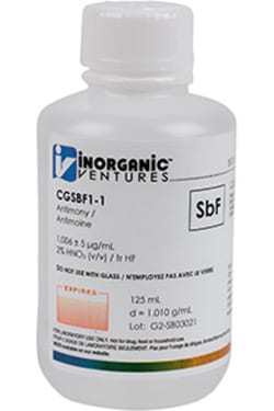 Inorganic Ventures 1000µg/mL ANTIMONY HF 125mL