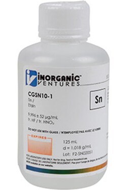 Inorganic Ventures 10 000ug mL TIN 125mL (Inorganic Ventures), Quantity: