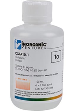 Inorganic Ventures 10 000µg/mL TANTALUM 125mL