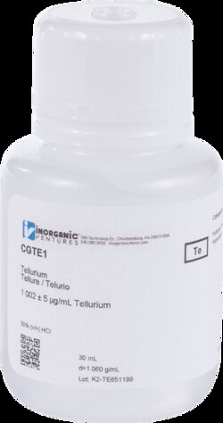 Inorganic Ventures 1000µg/mL TELLURIUM 30mL