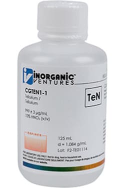 Inorganic Ventures&nbsp;1000µg/mL TELLURIUM HNO3 125mL