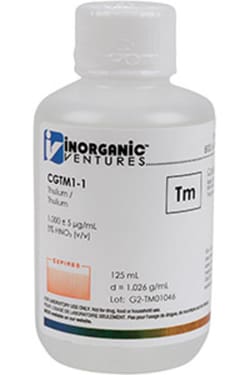 Inorganic Ventures 1000µg/mL THULIUM 125mL, Quantity: Each of 1