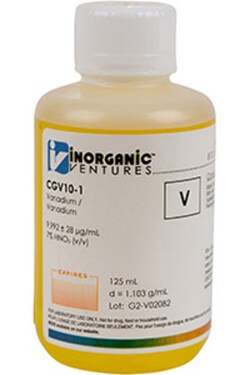 Inorganic Ventures 10 000µg/mL VANADIUM 125mL, Quantity: Each of 1