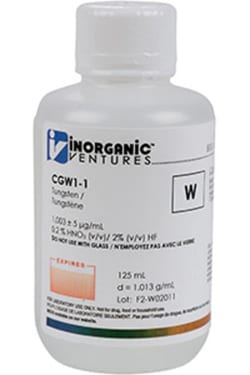 Inorganic Ventures 1000µg/mL TUNGSTEN 125mL