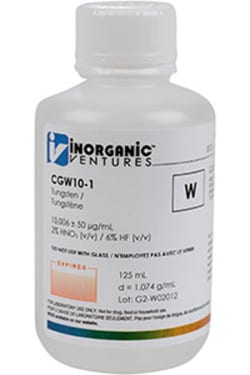 Inorganic Ventures 10 000µg/mL TUNGSTEN 125mL