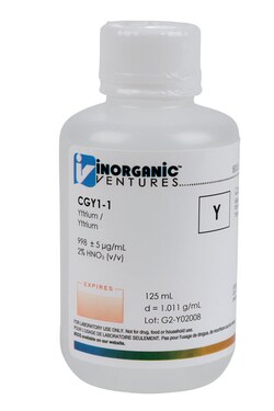 Inorganic Ventures 1000µg/mL YTTRIUM 125mL, Quantity: Each of 1