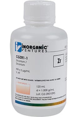 Inorganic Ventures 1000µg/mL ZIRCONIUM 125mL