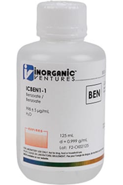 Inorganic Ventures 1000µg/mL BENZOATE 125mL