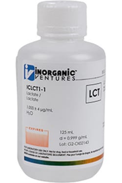 Inorganic Ventures 1000µg/mL LACTATE 125mL