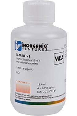 Inorganic Ventures 1000ug mL MEA 125mL (Inorganic Ventures), Quantity: