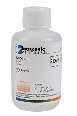Inorganic Ventures 1000ug mL SULFATE 125mL (Inorganic Ventures), Quantity: