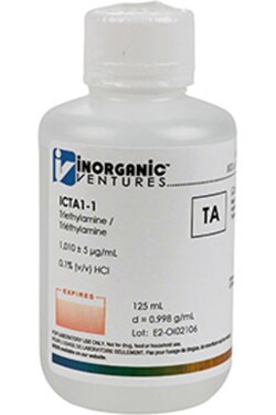 Inorganic Ventures 1000µg/mL TRIETHYLAMINE 125mL, Quantity: Each of 1