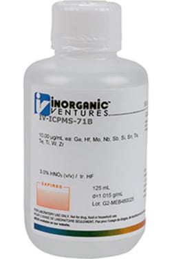 Inorganic Ventures ICP MS REFRACTORY STD 125mL, Quantity: Each of 1