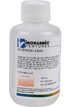 Inorganic Ventures TRACE METALS IN WATER 125mL, Quantity: Each of 1