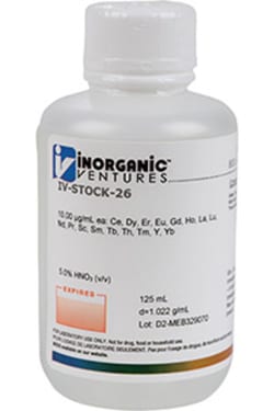 Inorganic Ventures ICP CALIBRATION STD 26 125mL, Quantity: Each of 1
