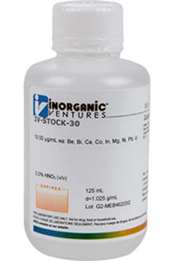 Inorganic Ventures ICP MS CALIBRATION STD 30 125, Quantity: Each of 1